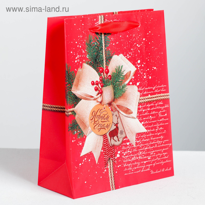 Пакет подарочный новогодний ламинированный «Волшебные мечты», MS 18×23×8 см - Фото 1