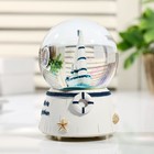 Сувенир полистоун водяной шар свет, музыка "Парусник/Маяк" 12,5х8х8 см - Фото 4