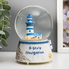 Сувенир полистоун водяной шар свет, музыка "Парусник/Маяк" 12,5х8х8 см - Фото 6