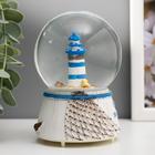 Сувенир полистоун водяной шар свет, музыка "Парусник/Маяк" 12,5х8х8 см - Фото 7