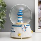 Сувенир полистоун водяной шар свет, музыка "Парусник/Маяк" 12,5х8х8 см - Фото 9