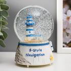 Сувенир полистоун водяной шар свет, музыка "Парусник/Маяк" 12,5х8х8 см - Фото 10