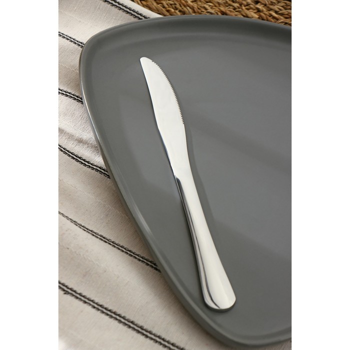 Нож столовый из нержавеющей стали Доляна «Таун», длина 22,5 см, цвет серебряный