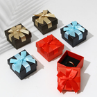 Коробочка подарочная под кольцо/серьги «Классик», 5×5, МИКС, вставка чёрная - Фото 2