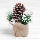 Новогодняя композиция «Шишка», с подсветкой, 8.5×8.5×14 см - Фото 2