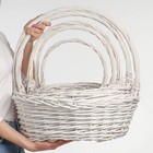 Корзина плетёная для хранения, ива, овальная, белая, набор 5 шт. - Фото 1