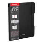 Тетради А5+, 2 х 48 листов в клетку ErichKrause "FolderBook", в пластиковой папке, на резинках, блок офсет, белизна 100%, чёрная - фото 8474805