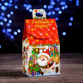 Коробка картонная 'Веселый Дед Мороз', 9,1 х 7 х 15,7 см