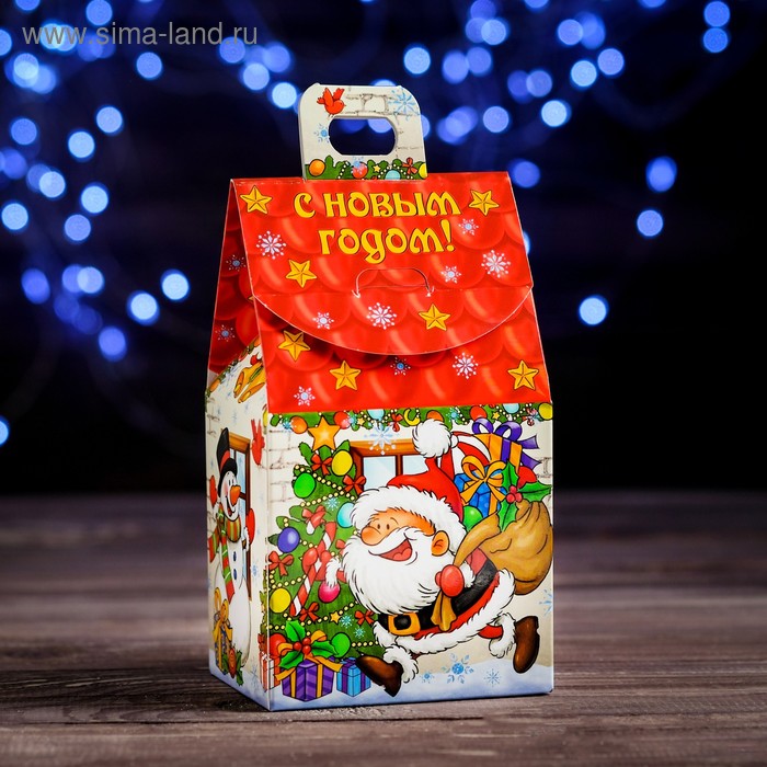 Коробка картонная "Веселый Дед Мороз", 9,1 х 7 х 15,7 см - Фото 1
