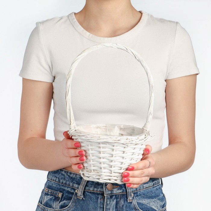 Корзина «Плетёнка»,  17×16/28 см,  ива - Фото 1