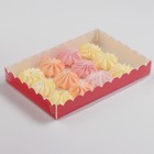 Коробочка для печенья с PVC крышкой, красная, 22 х 15 х 3 см - Фото 1