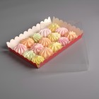 Коробочка для печенья с PVC крышкой, красная, 22 х 15 х 3 см - Фото 3