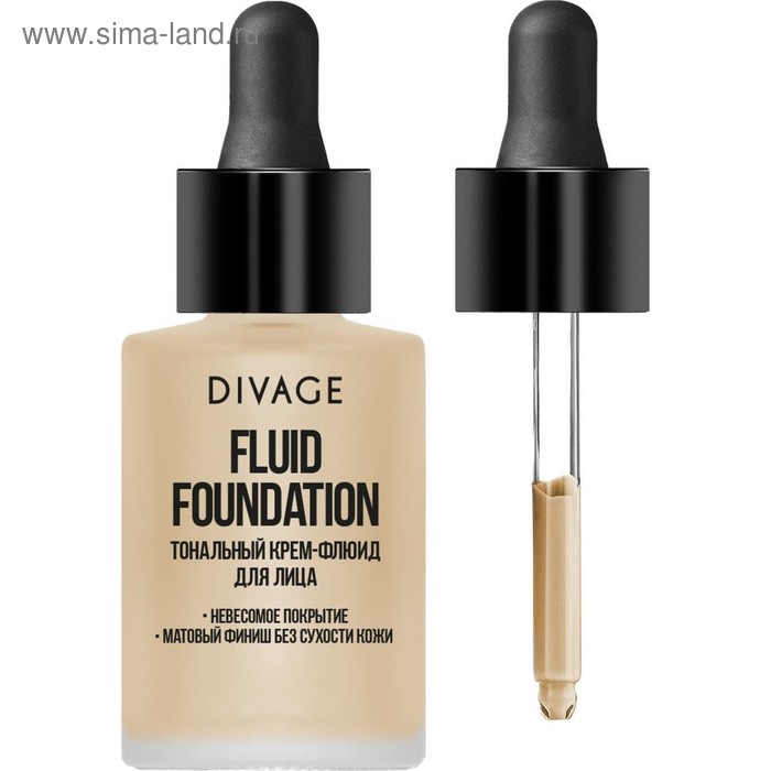 Тональный крем-флюид для лица Divage Fluid Foundation, № 01 - Фото 1