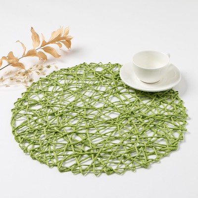 Салфетка сервировочная «Доляна. Трава», зелёная, d=38 см