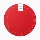 Салфетка сервировочная новогодняя на стол «Доляна. Стиль», красная, круглая, d=38 cm - Фото 5