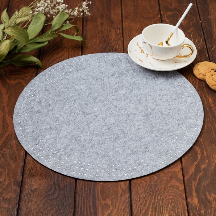 Салфетка сервировочная Доляна «Стиль», d=38 см, серая