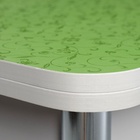 Стол ломберный, 790(1180)х590×750 мм, хром/пластик зеленые цветы 4408834