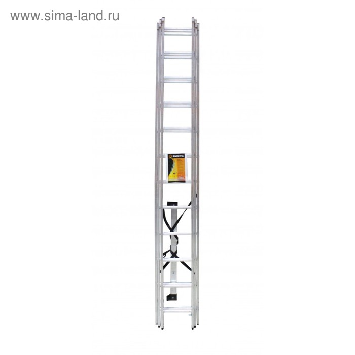 Лестница "Вихрь" ЛА 3х12, алюминиевая, трехсекционная, максимальная длина 7.87 м - Фото 1