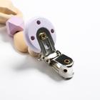 Держатель для соски - пустышки «Сердечко», деревянный, фиолетовый - Фото 3