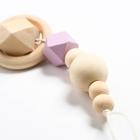 Держатель для соски - пустышки «Сердечко», деревянный, фиолетовый - Фото 4