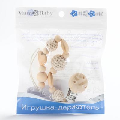 Держатель для соски - пустышки M&B «Сердце», деревянный, бежевый