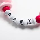 Держатель для соски - пустышки M&B «Мишка», деревянный, розовый - Фото 3