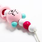 Держатель для соски - пустышки M&B «Мишка», деревянный, розовый - Фото 5