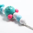 Держатель для соски - пустышки M&B «Мишка», деревянный, бирюзовый - Фото 5