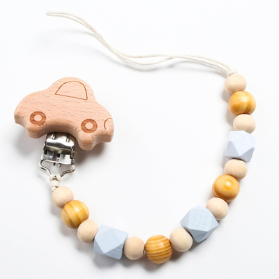 Держатель для соски - пустышки «Машинка», деревянный