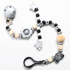 Держатель для соски - пустышки M&B «Звездочки», деревянный, серый - Фото 2