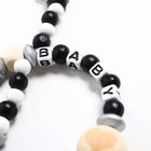 Держатель для соски - пустышки M&B «Звездочки», деревянный, серый - Фото 3