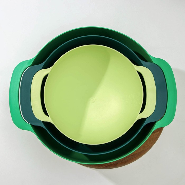 Набор для кухни Compact, 3 предмета: миска 4,5 л, дуршлаг 22 см, миска мерная 1,2 л - фото 1884942546