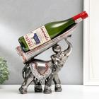 Сувенир полистоун подставка под бутылку "Грифельный слон" 29,5х29х10 см - фото 2061018