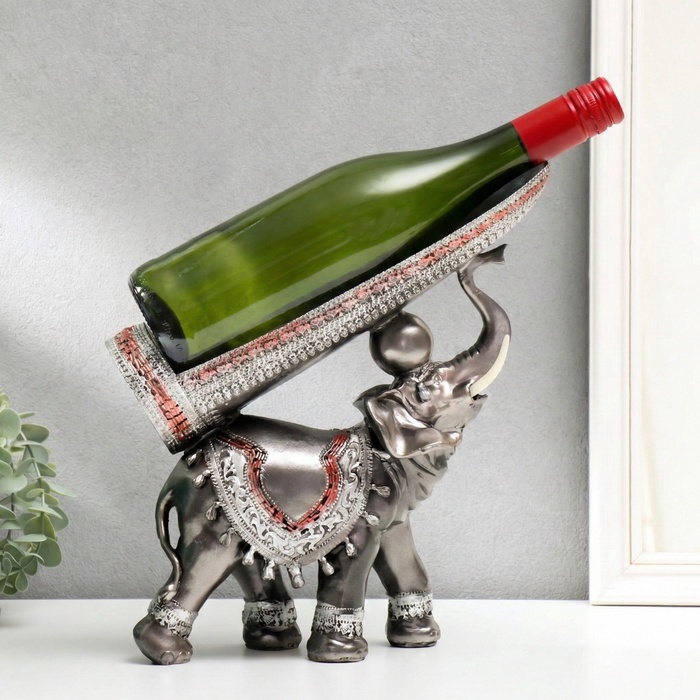 Подставка под бутылку «Грифельный слон», полистоун, 29.5×29×10 см - Фото 1