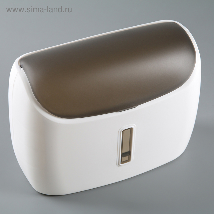 Диспенсер бумажных полотенец в листах, пластик, 31×12,5×23,5 см, цвет белый/чёрный - Фото 1