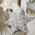 Подушка декоративная звезда «Шары новогодние» 50х50 см, цвет серый - Фото 1