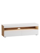 Тумба под ТВ «Альба», 1300×361×420 мм, цвет белый премиум/дуб крафт золотой  (артикул 4509486)  большой выбор товаров оптом и в розницу по низким ценам с доставкой