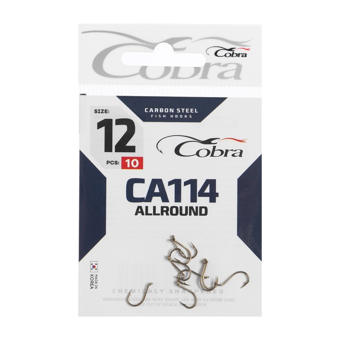 

Крючки Cobra ALLROUND, серия CA114, № 12, 10 шт.