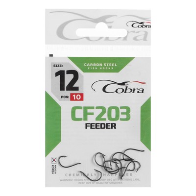 Крючки Cobra FEEDER, серия CF203, № 12, 10 шт.