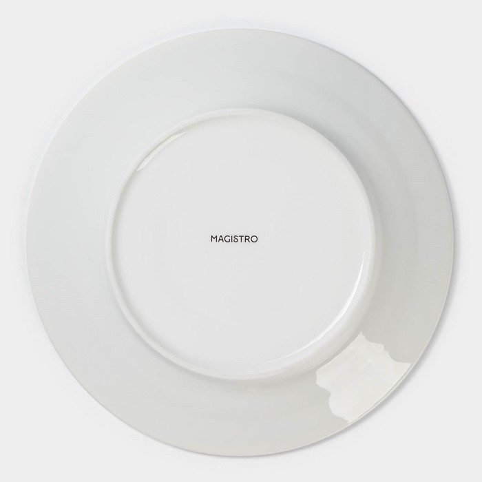 Тарелка фарфоровая глубокая Magistro «Блик», d=23 см, цвет белый - фото 1884942613