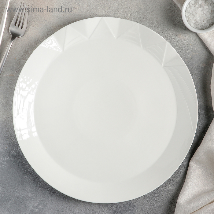Тарелка фарфоровая обеденная Magistro «Изобилие», d=30 см, цвет белый - Фото 1