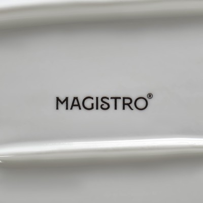 Блюдо фарфоровое с соусником Magistro «Бланш», 28×12.5 см, белое
