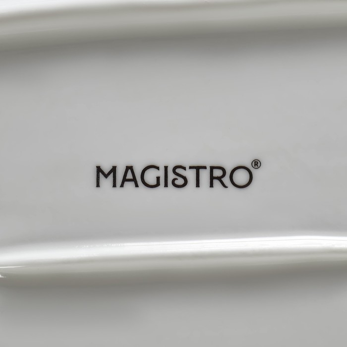 Блюдо фарфоровое с соусником Magistro «Бланш», 28×12,5 см, цвет белый - фото 1909948635