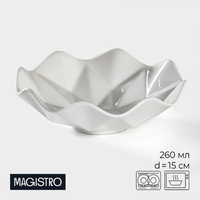 Салатник фарфоровый Magistro «Изобилие», 260 мл, d=15 см, цвет белый