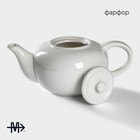 Чайник фарфоровый заварочный Magistro «Бланш», 1 л, цвет белый - Фото 2
