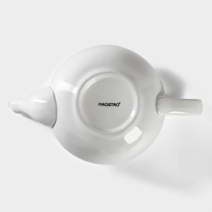 Чайник фарфоровый заварочный Magistro «Бланш», 1 л, цвет белый - фото 1905568226