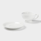 Чайная пара Magistro «Бланш», чашка 250 мл, блюдце d=15.5 см, фарфор, белая - Фото 4