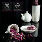 Чайная пара фарфоровая Magistro «Бланш», 2 предмета: чашка 200 мл, блюдце d=14,5 см, цвет белый - Фото 4