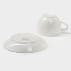 Чайная пара Magistro «Бланш», 2 предмета: чашка 280 мл, блюдце d=15 см, фарфор, белая - Фото 6