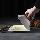 Маслёнка фарфоровая Magistro «Бланш», 16×8 см, цвет белый - фото 4277443